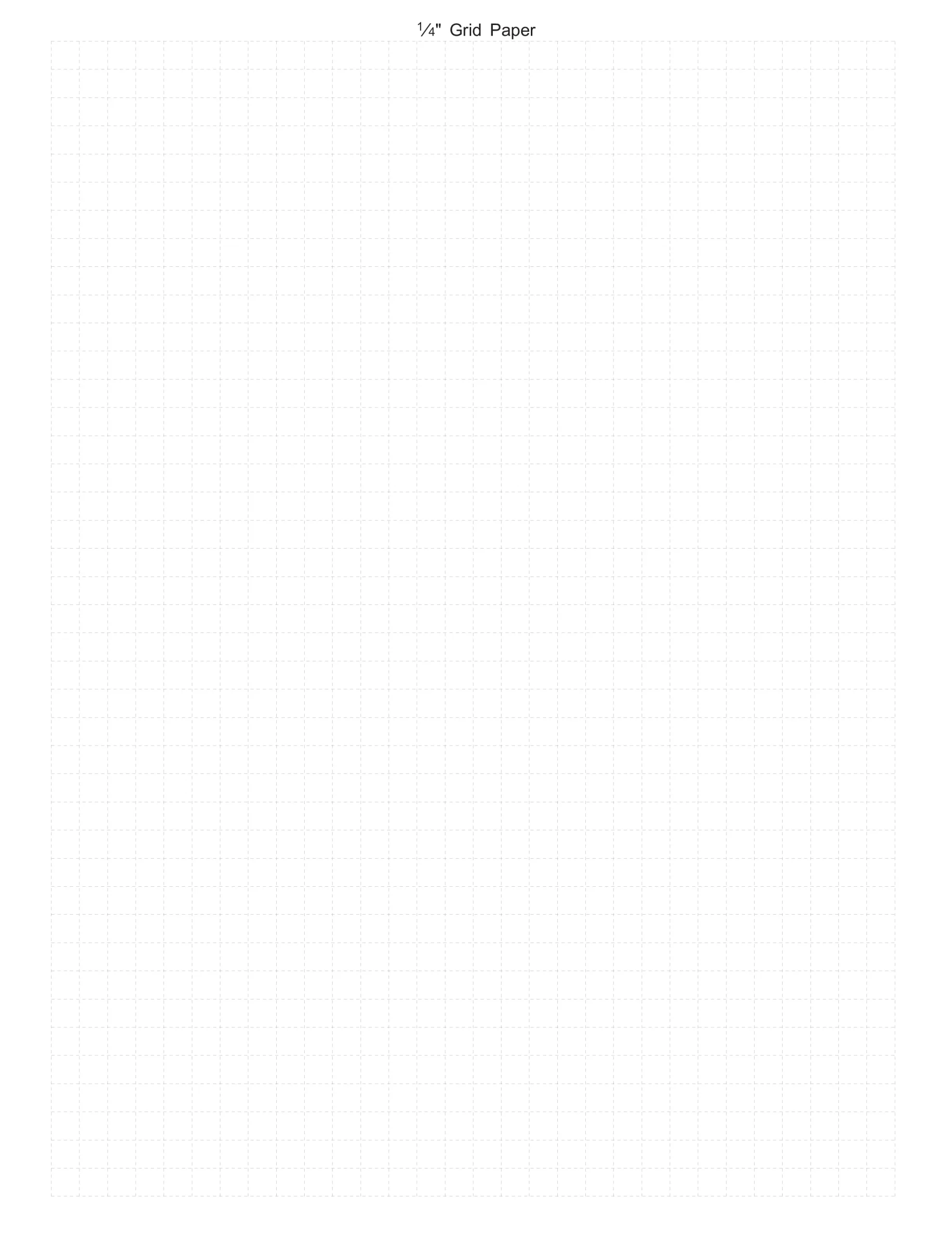 1/4" inch graph paper