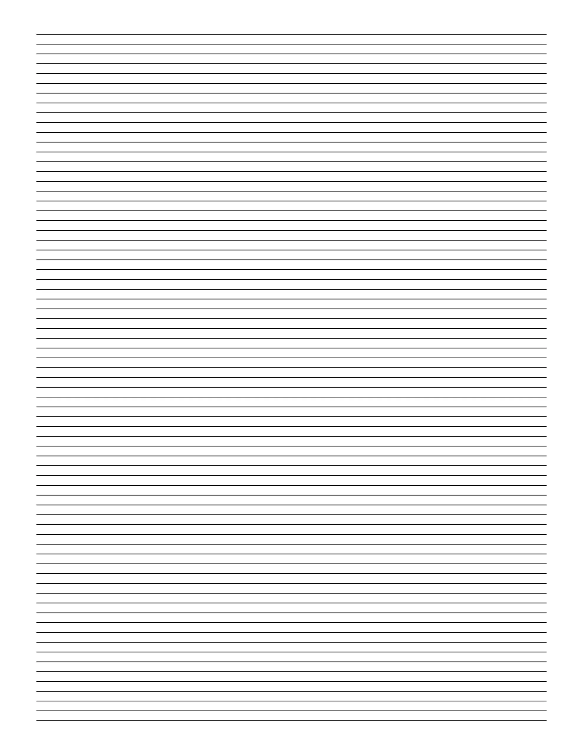 printable letter size lined paper with 7 black lines per inch spacing