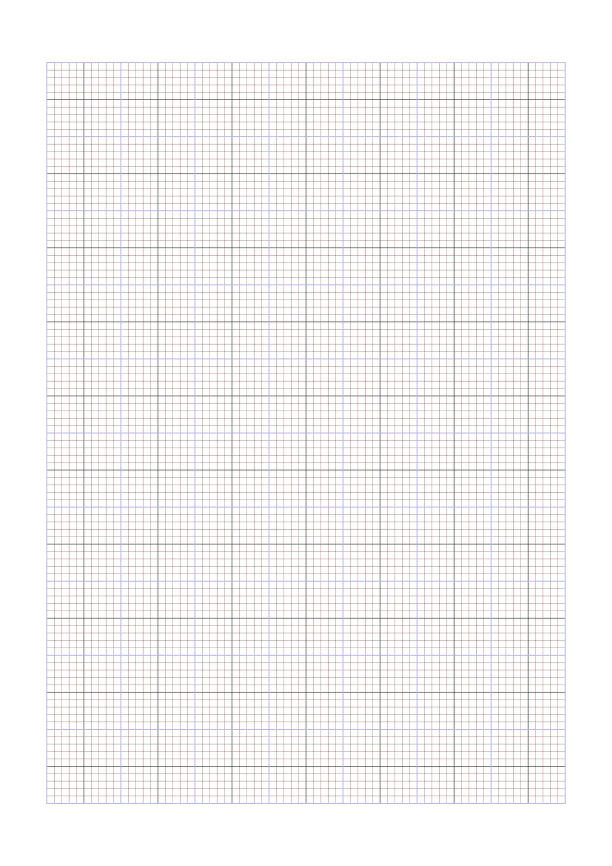 A4-size blue and black grid with small red lines graph paper