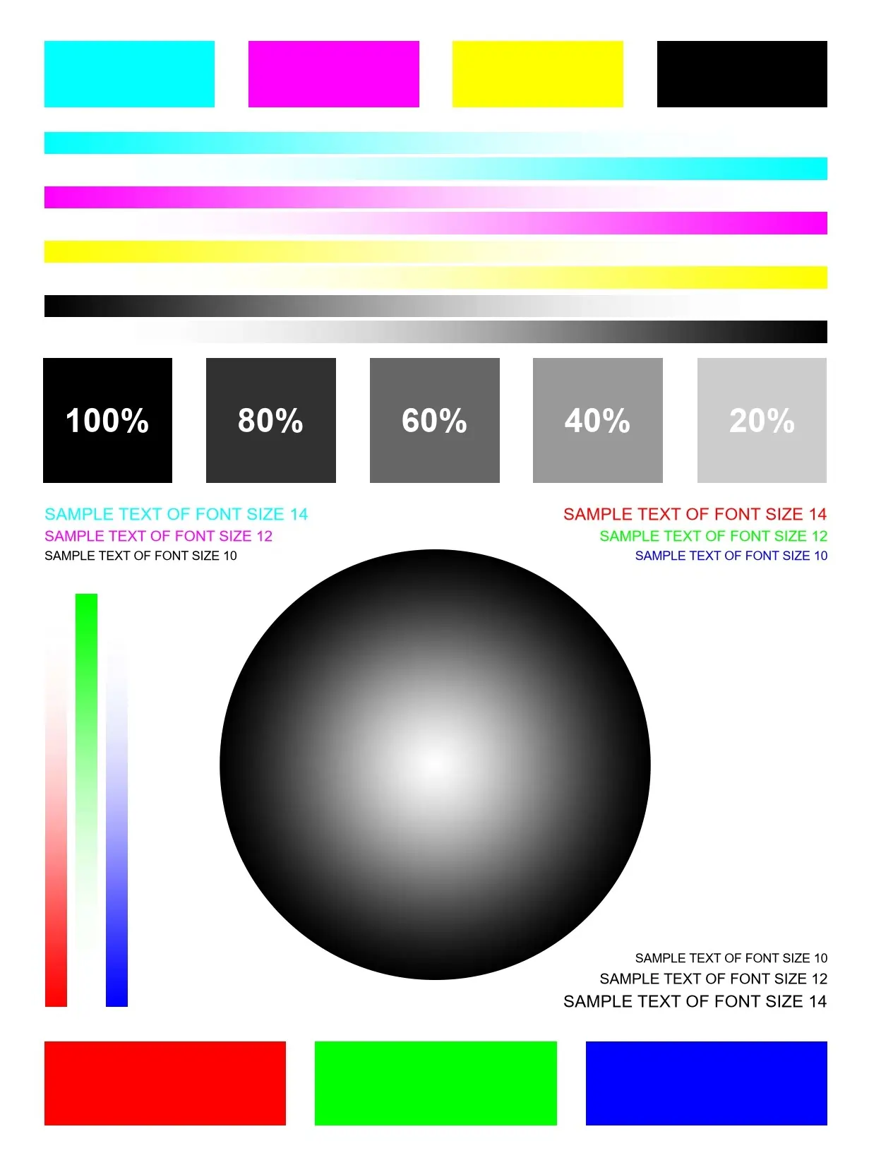 color intensities test page