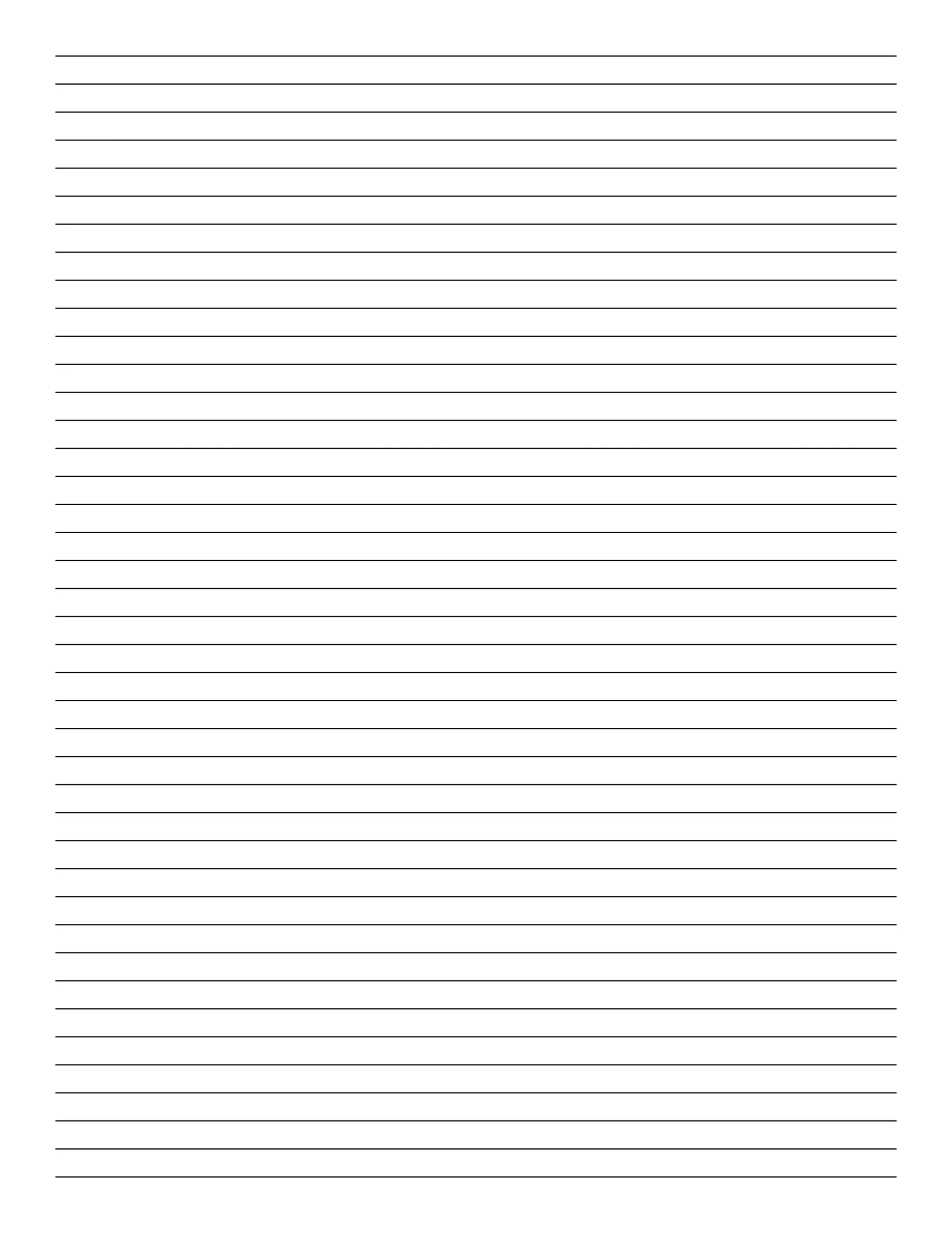 Letter size 4 black lines per inch lined paper template for writing