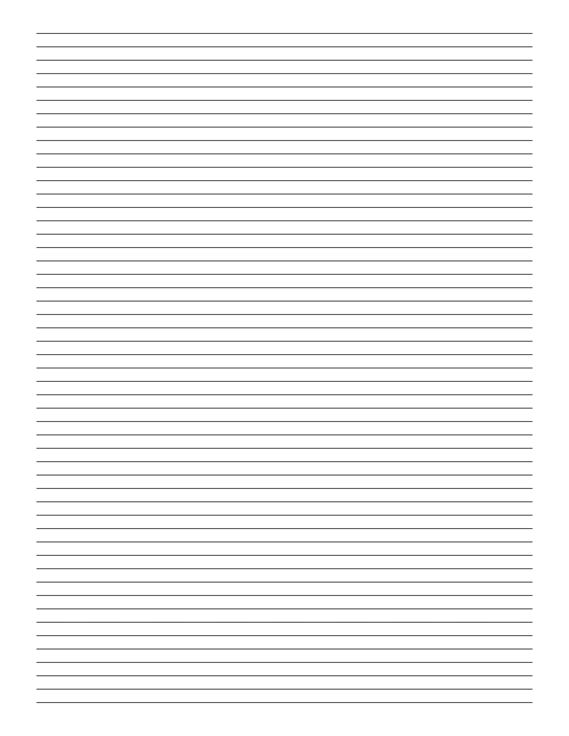Letter size 5 black lines per inch lined paper template for writing