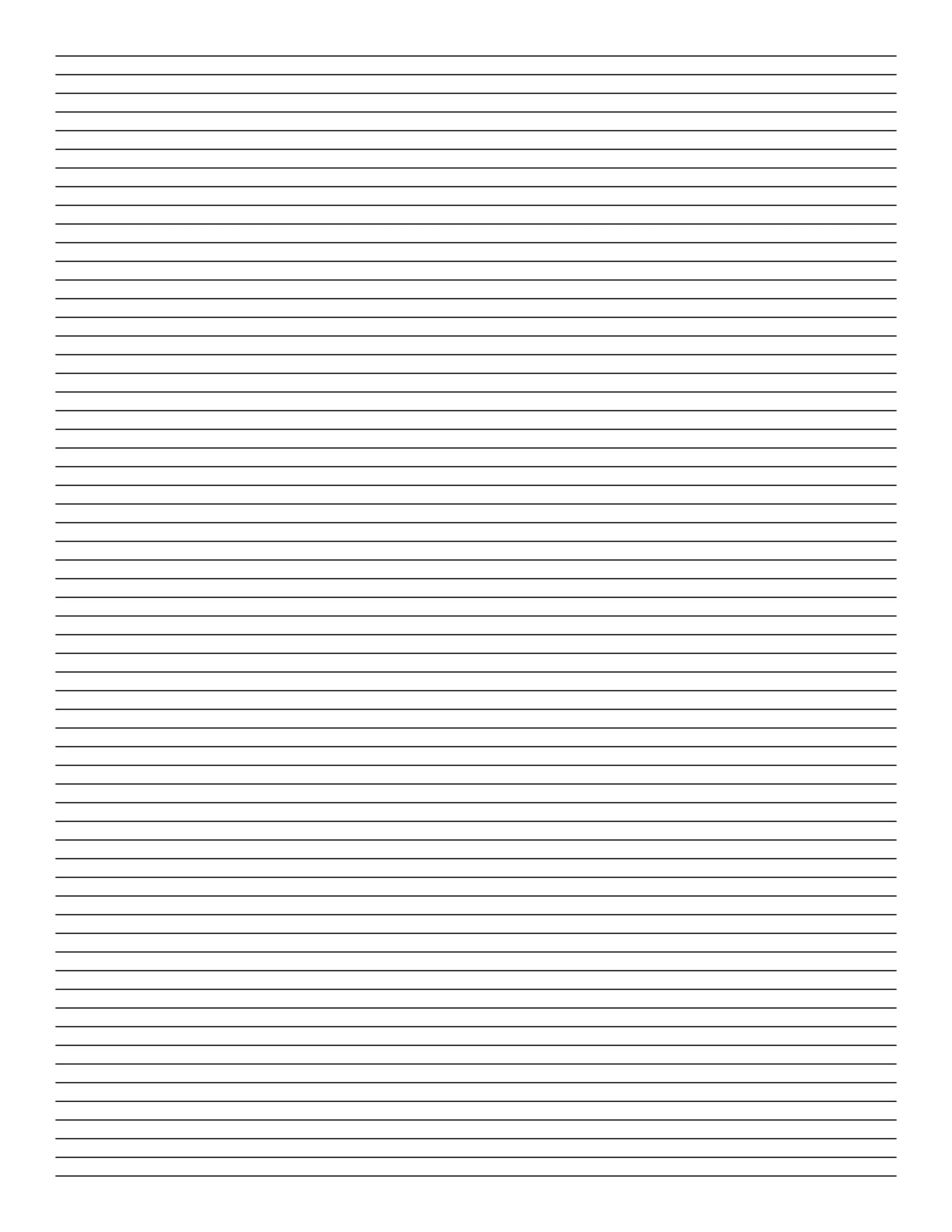 printable letter size lined paper with 2 black lines per inch spacing