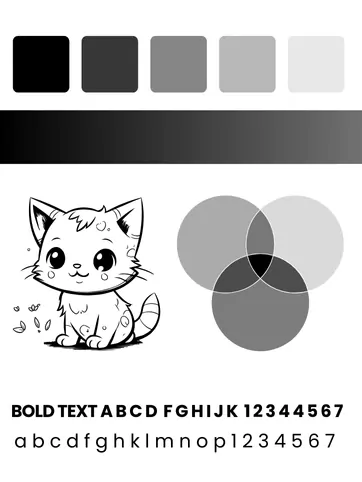 black and white printer test page image