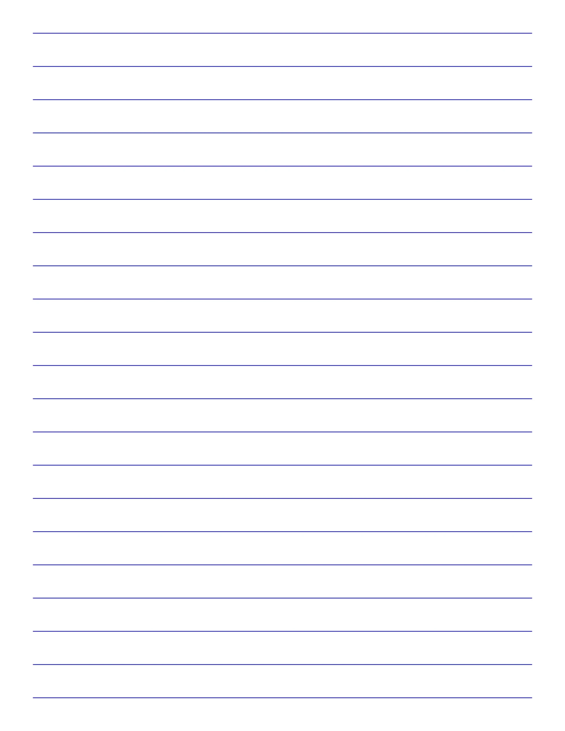 letter sized 8.5 x 11 printable lined paper with 2 blue lines per inch