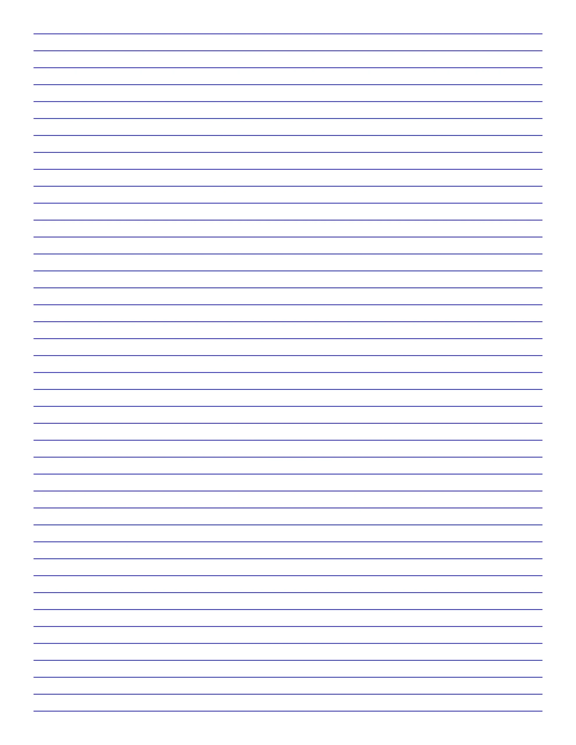 printable letter size lined paper with 4 blue lines per inch spacing