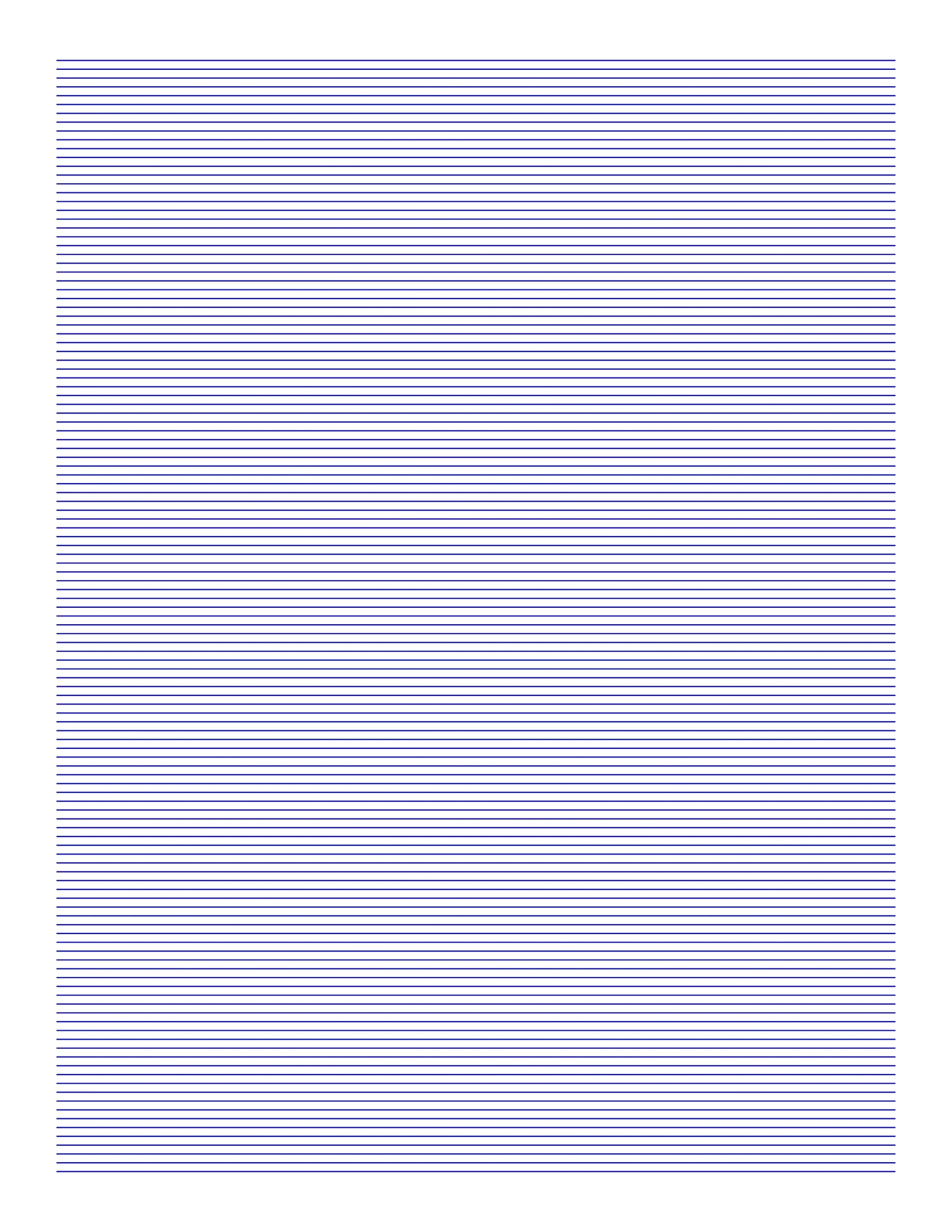 printable letter size lined paper with 5 blue lines per inch spacing