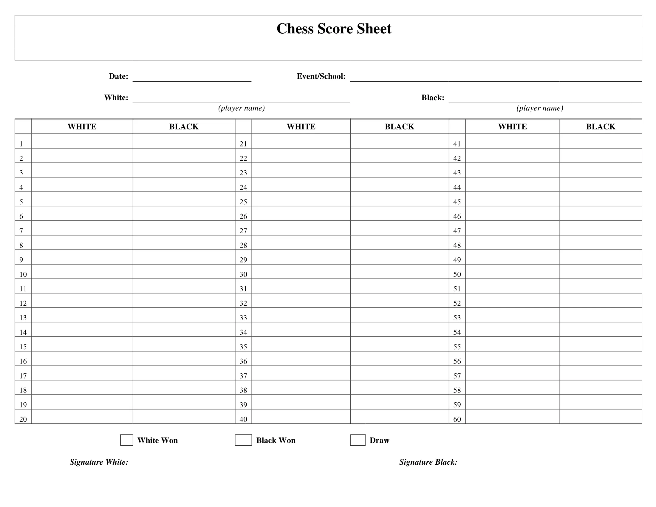 chess score sheet