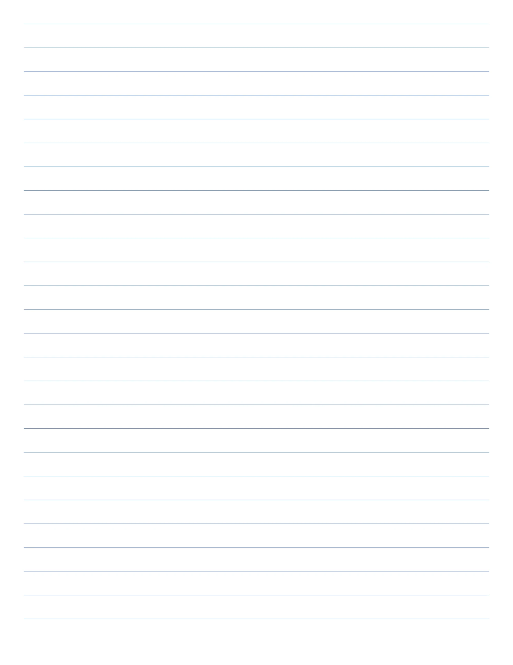 letter-size blue 10 mm lined paper