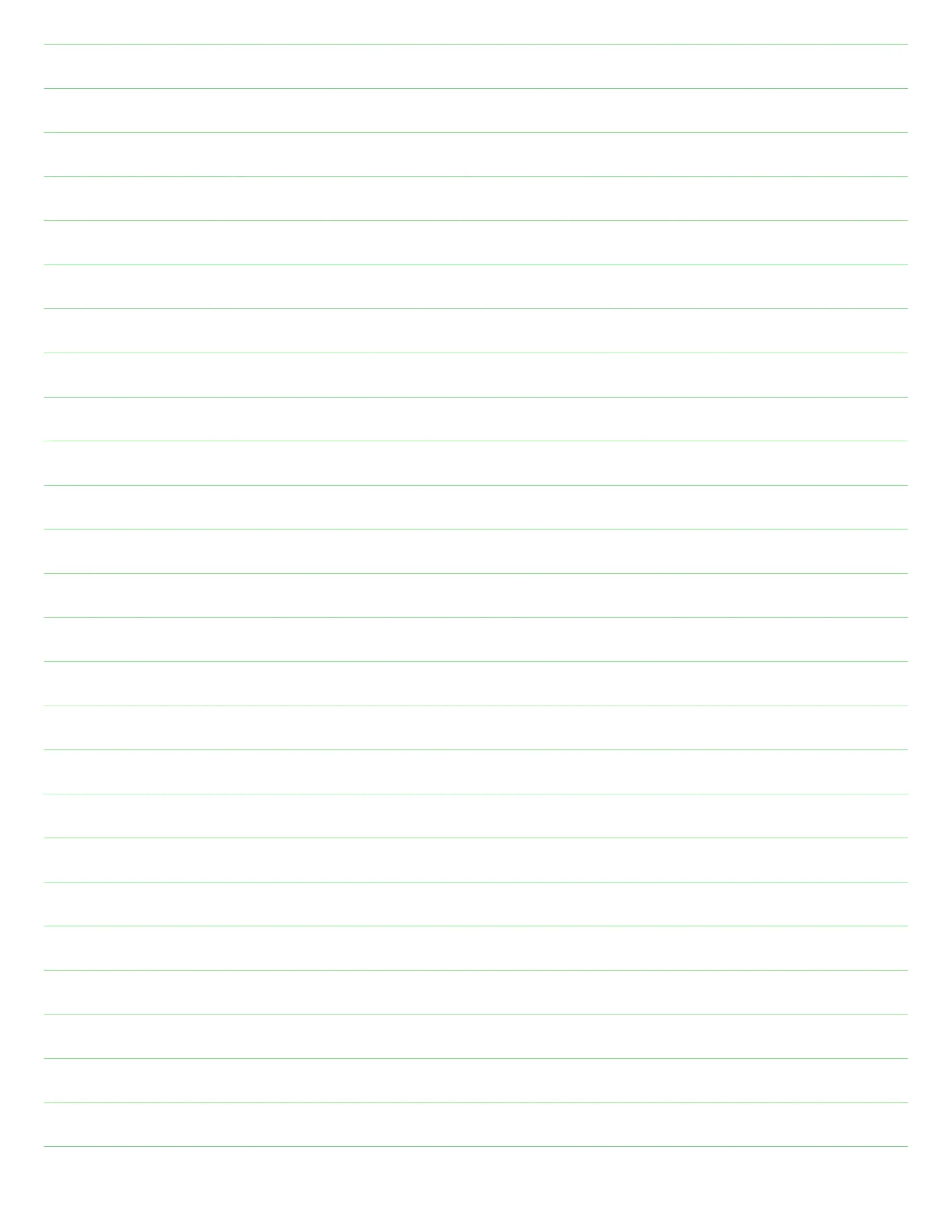 letter-size green 10 mm lined paper