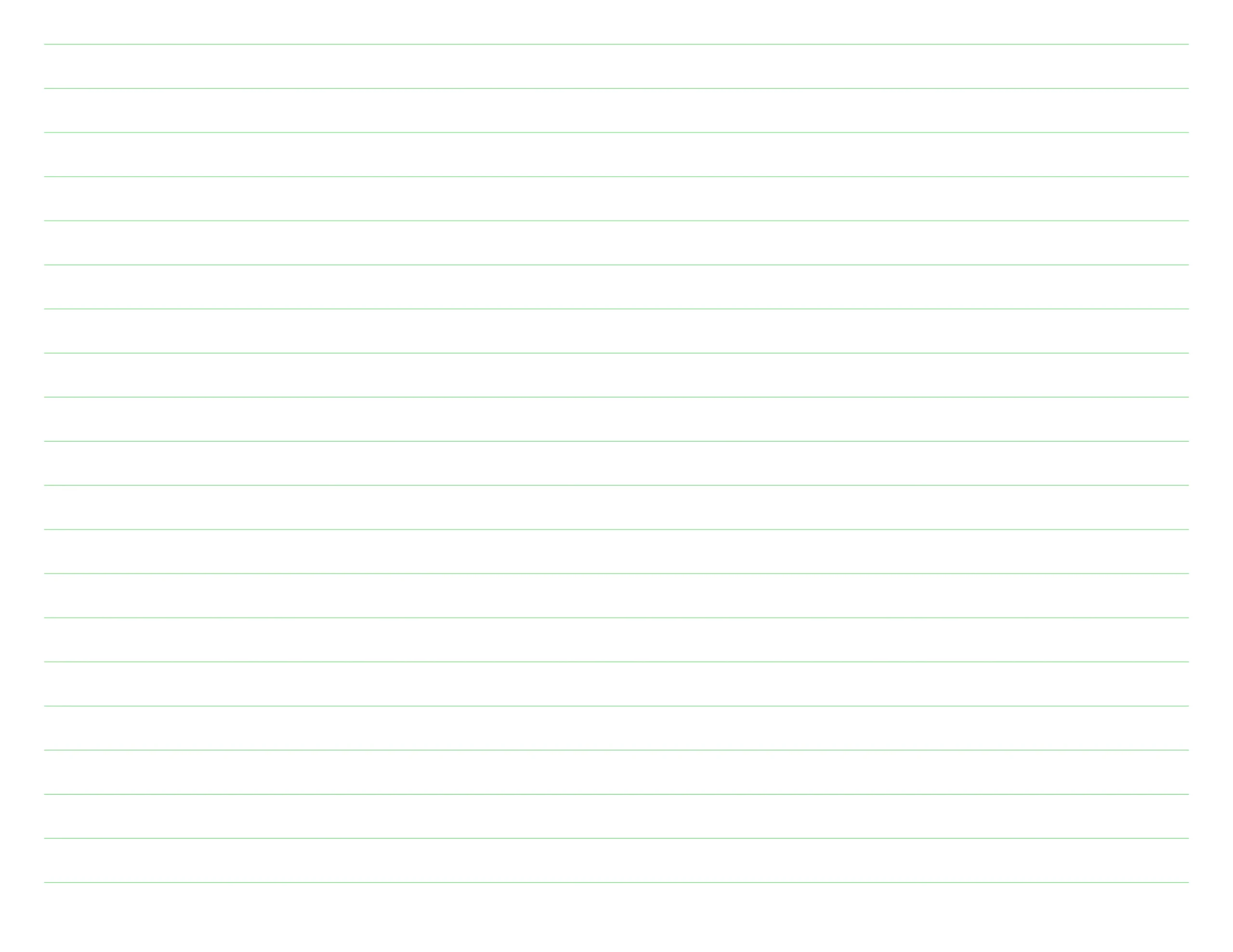 letter-size landscape green  10 mm lined paper template