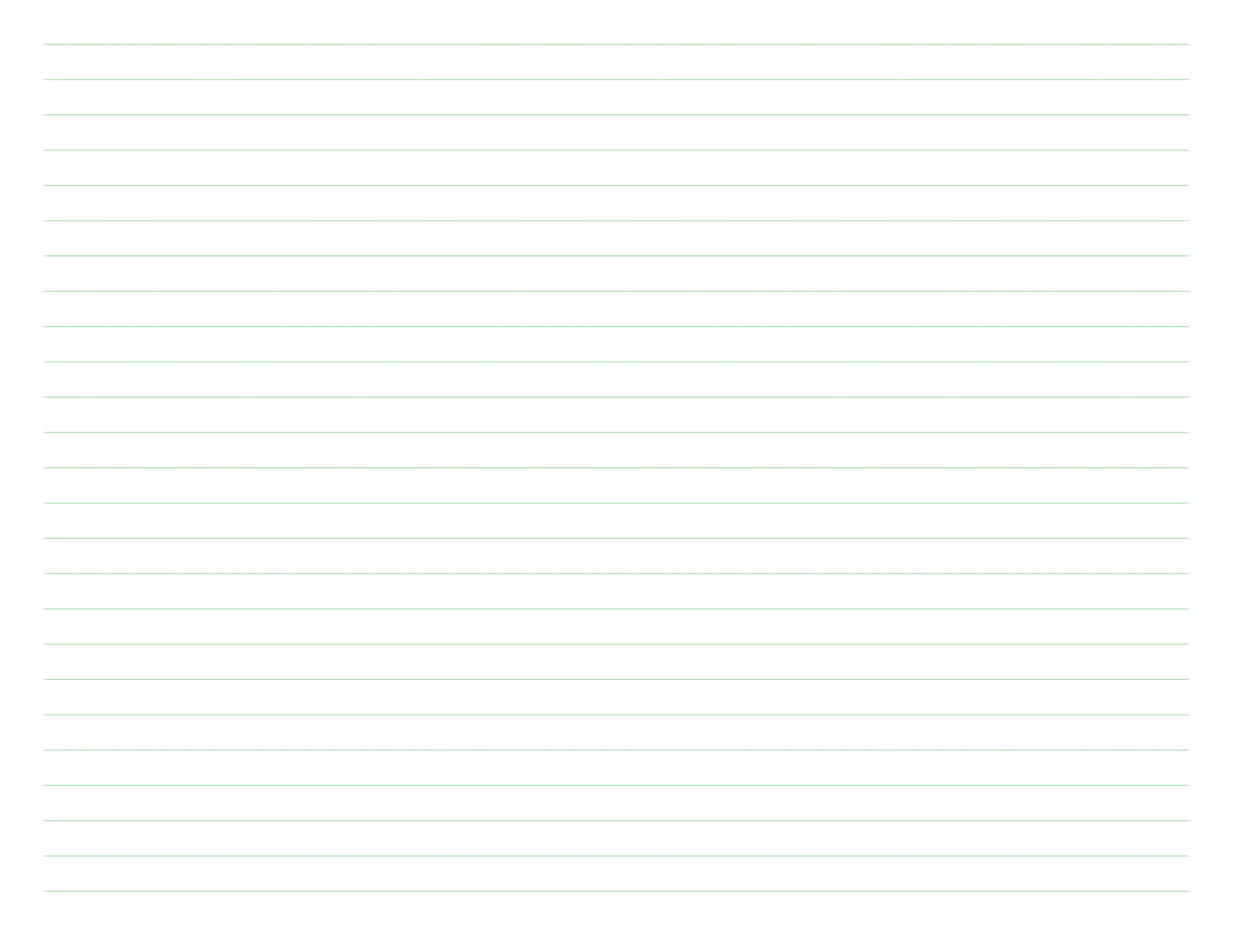 letter size landscape green 8 mm lined paper template