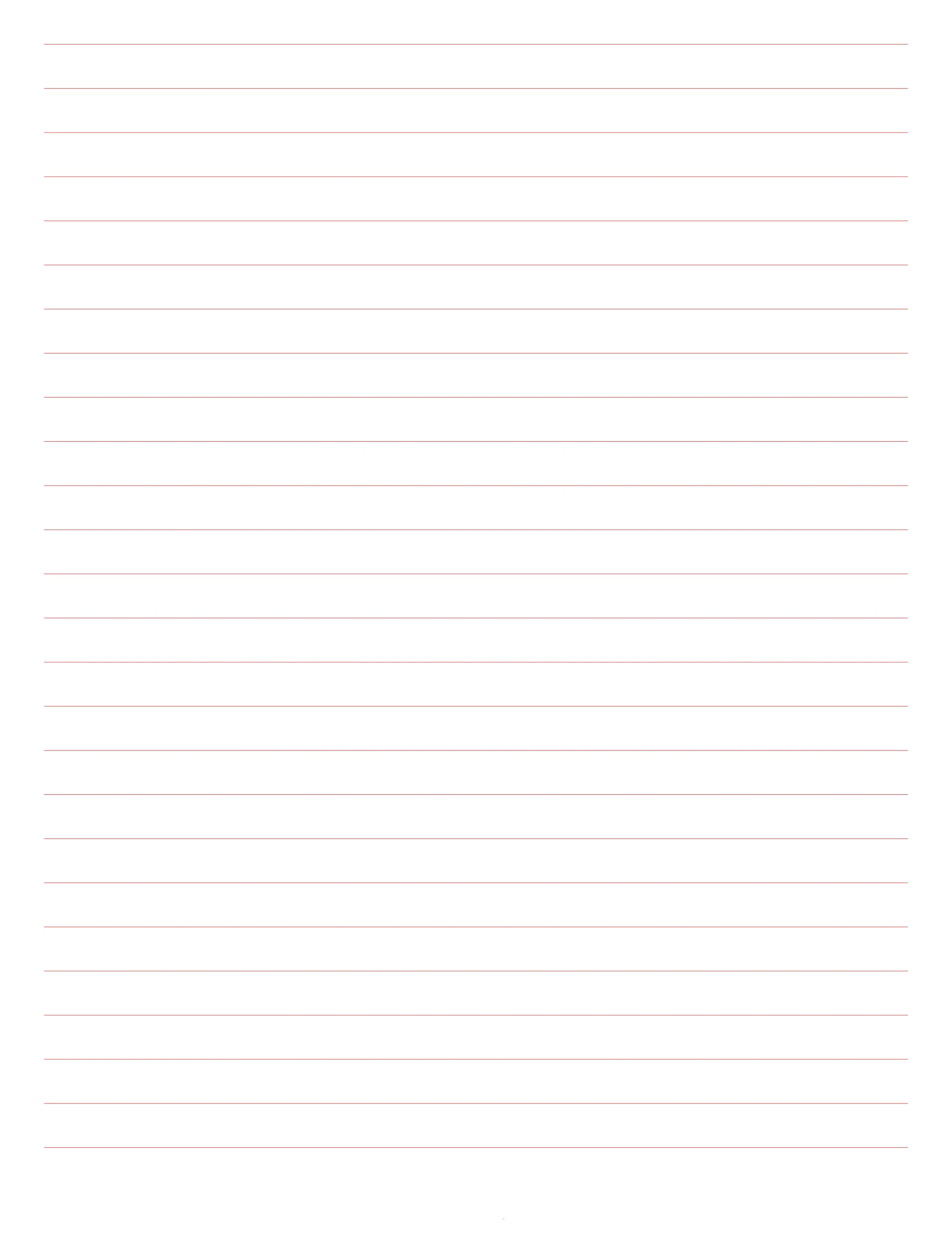 letter-size red 10 mm lined paper