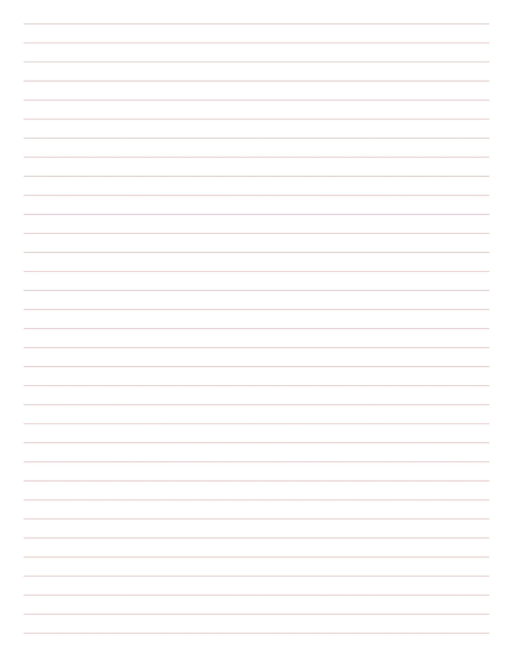 letter-size red 8 mm lined paper