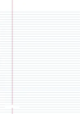 printable lined paper narrow ruled on A4-size paper with blue lines