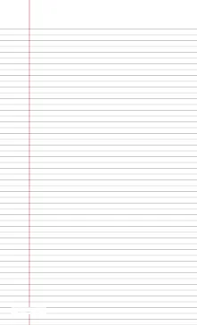 printable lined paper narrow-ruled on legal-sized paper in portrait orientation