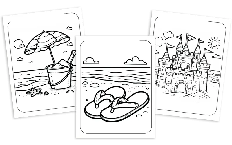 beach coloring pages