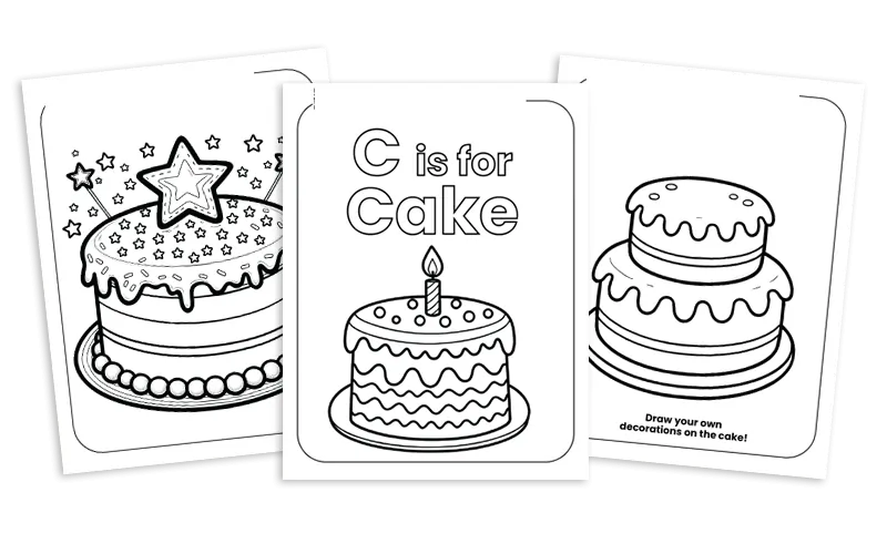 cake coloring pages