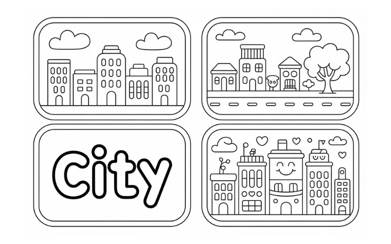 city coloring pages