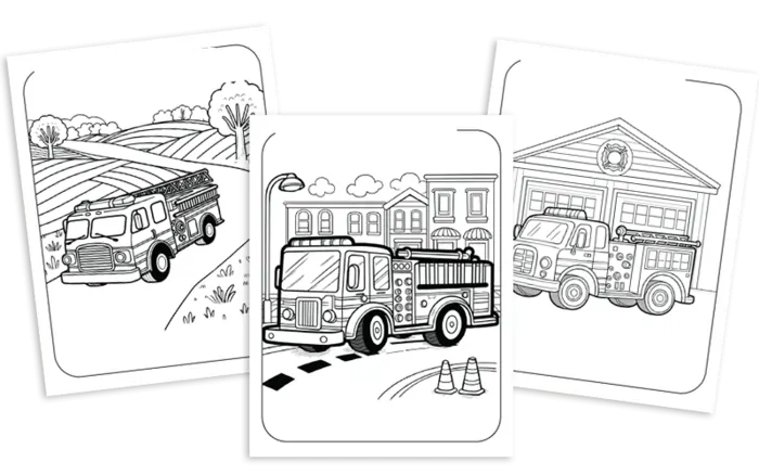emergency vehicles coloring pages