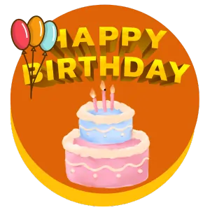 happy birthday coloring page icon