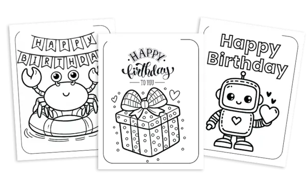 happy birthday coloring pages