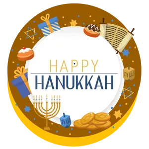 happy hanukkah coloring page icon