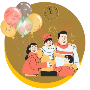 happy new year coloring page icon