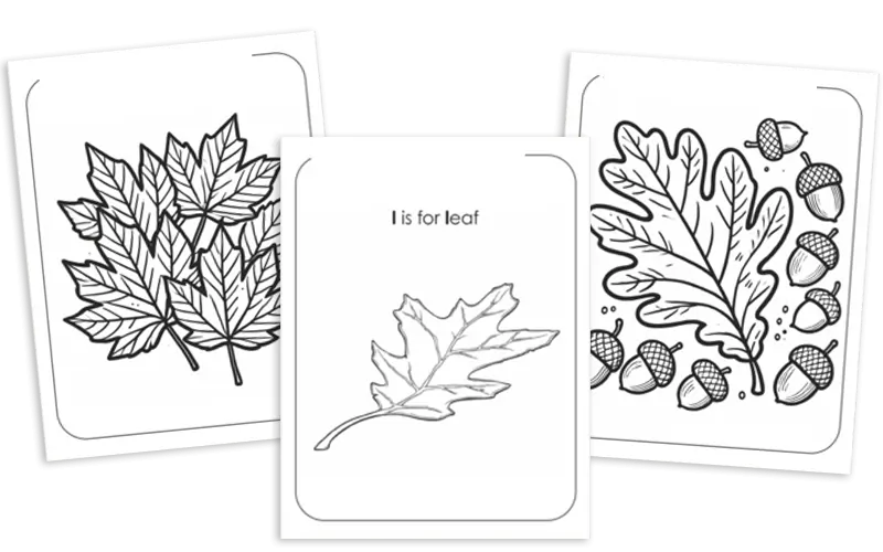 leaves coloring pages