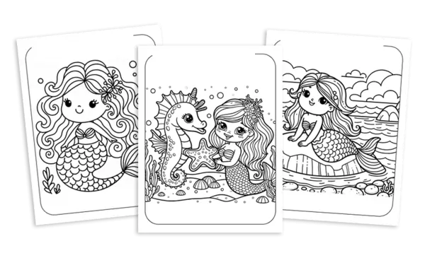 mermaids coloring pages