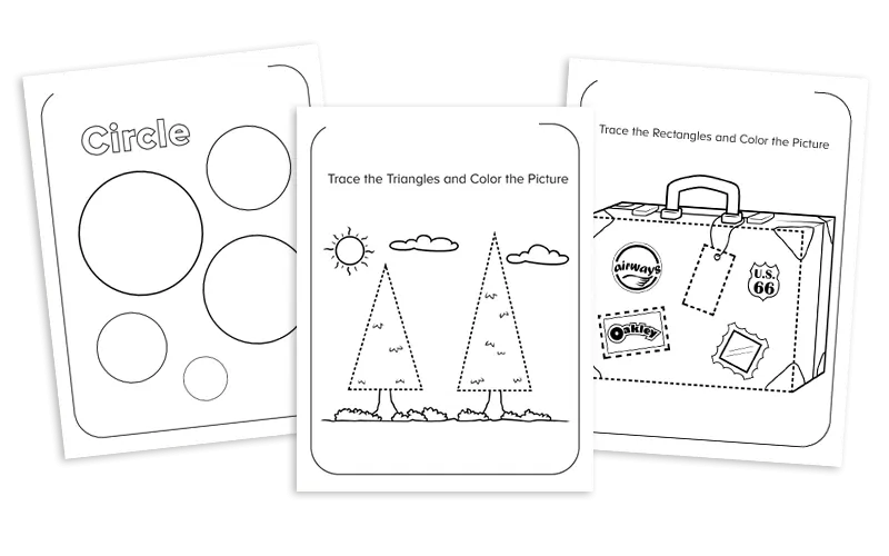 shapes coloring pages