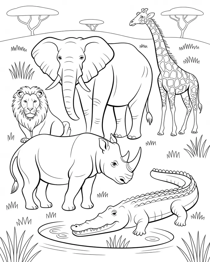 african animals coloring pages