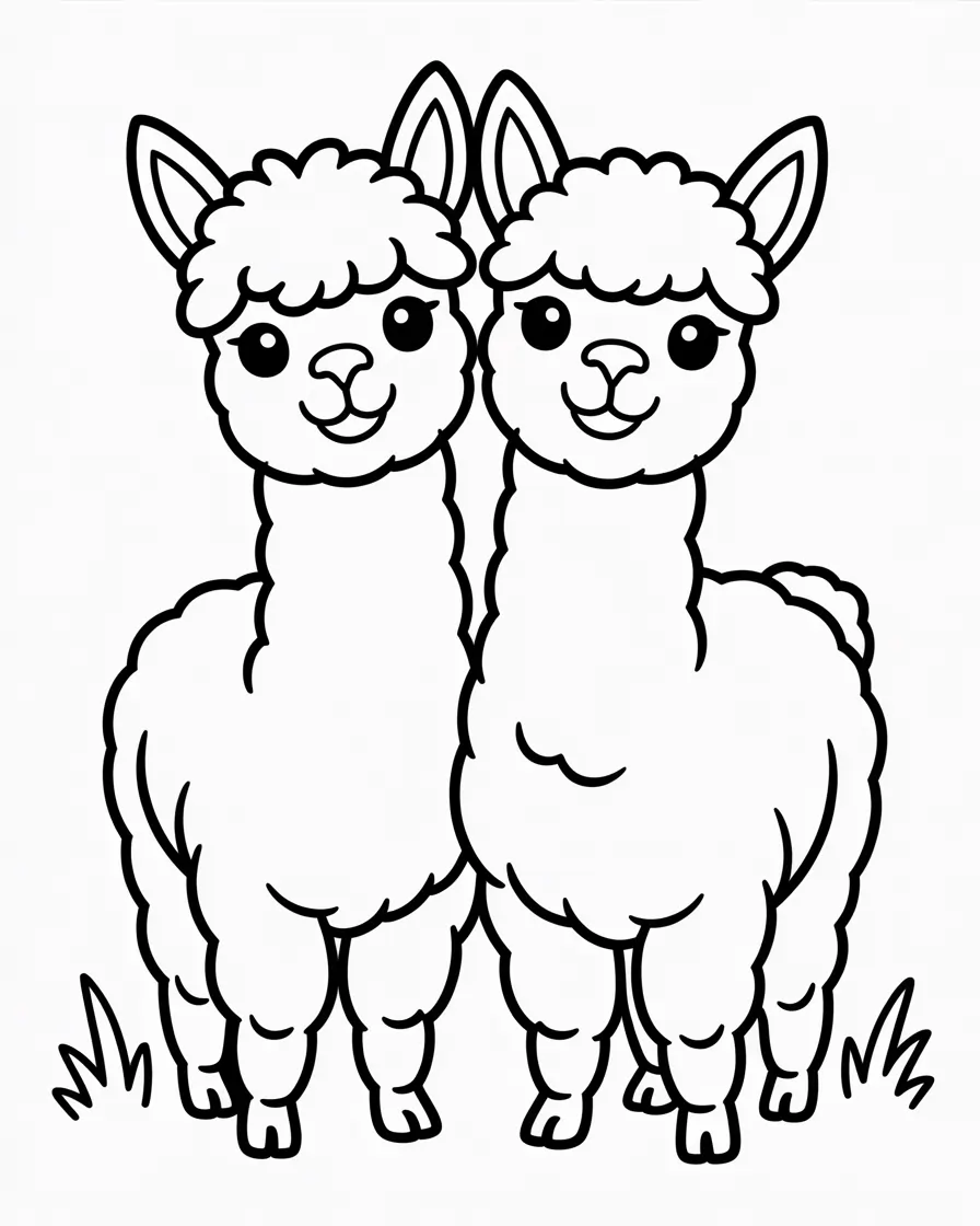 alpaca mammal coloring pages