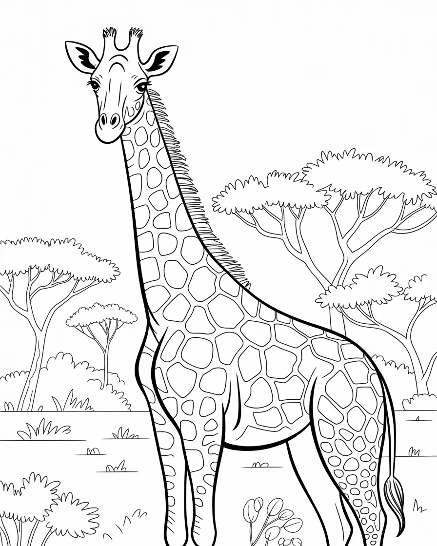 beautiful giraffe coloring pages