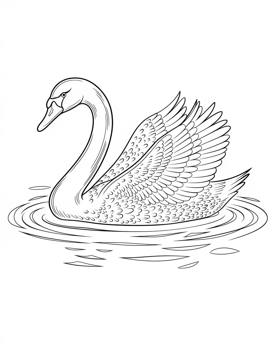 black swan bird coloring pages