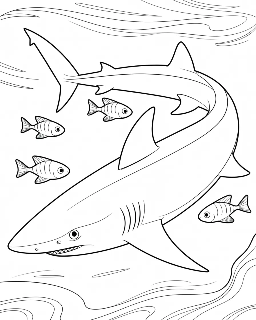 blue shark coloring pages
