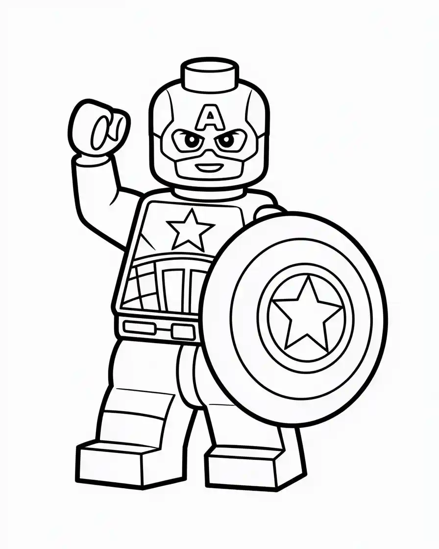 Captain America Coloring Pages 1 captain america as a lego figurine to color 1