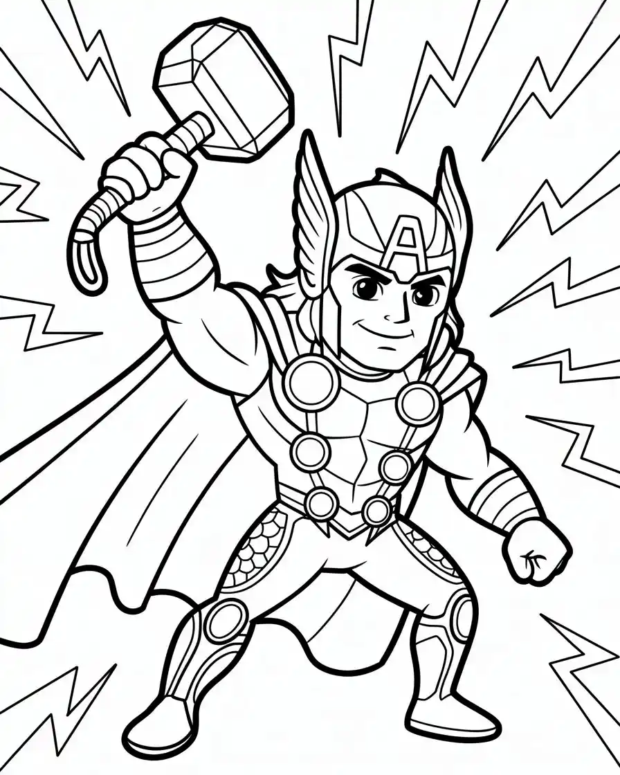Captain America Coloring Pages 5 captain america holding thors hammer 1