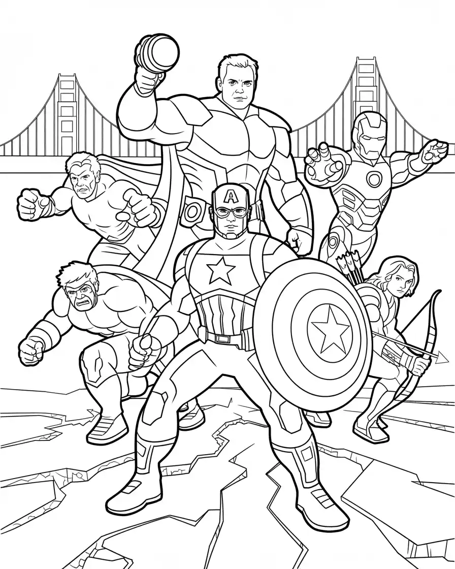 Captain America Coloring Pages 10 captain america with avengers