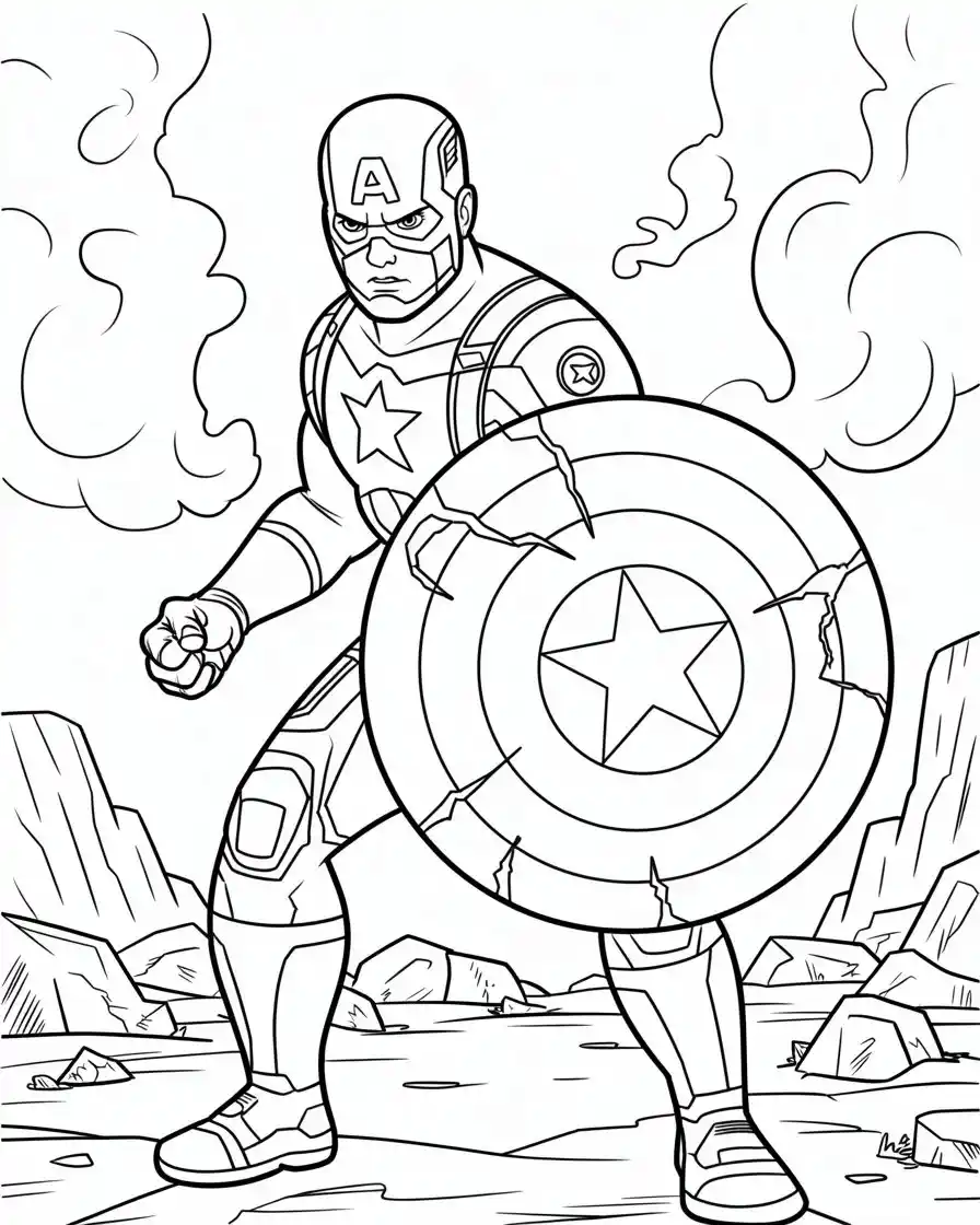 Captain America Coloring Pages 12 captain america with broken shield