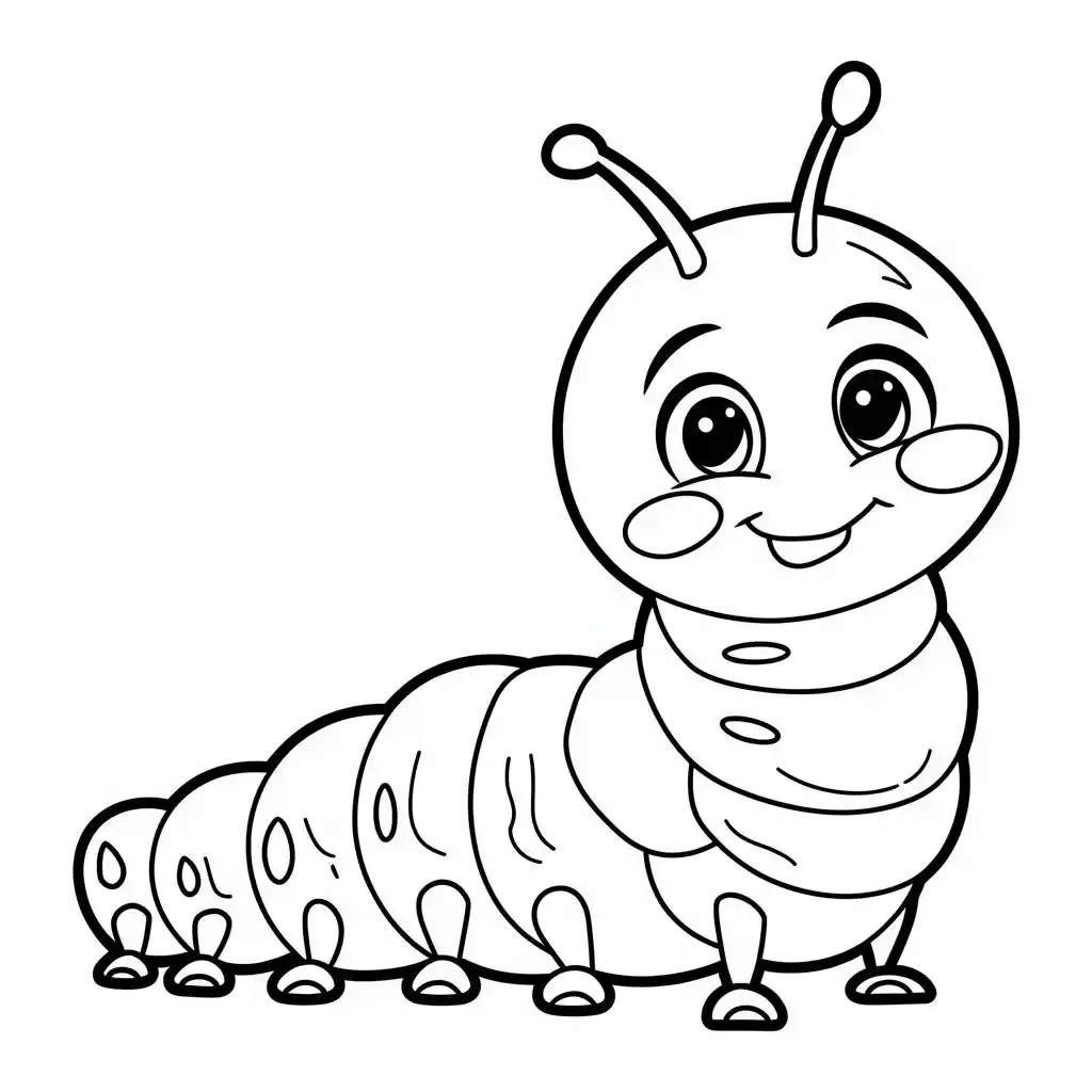 cartoon caterpillar bug coloring pages