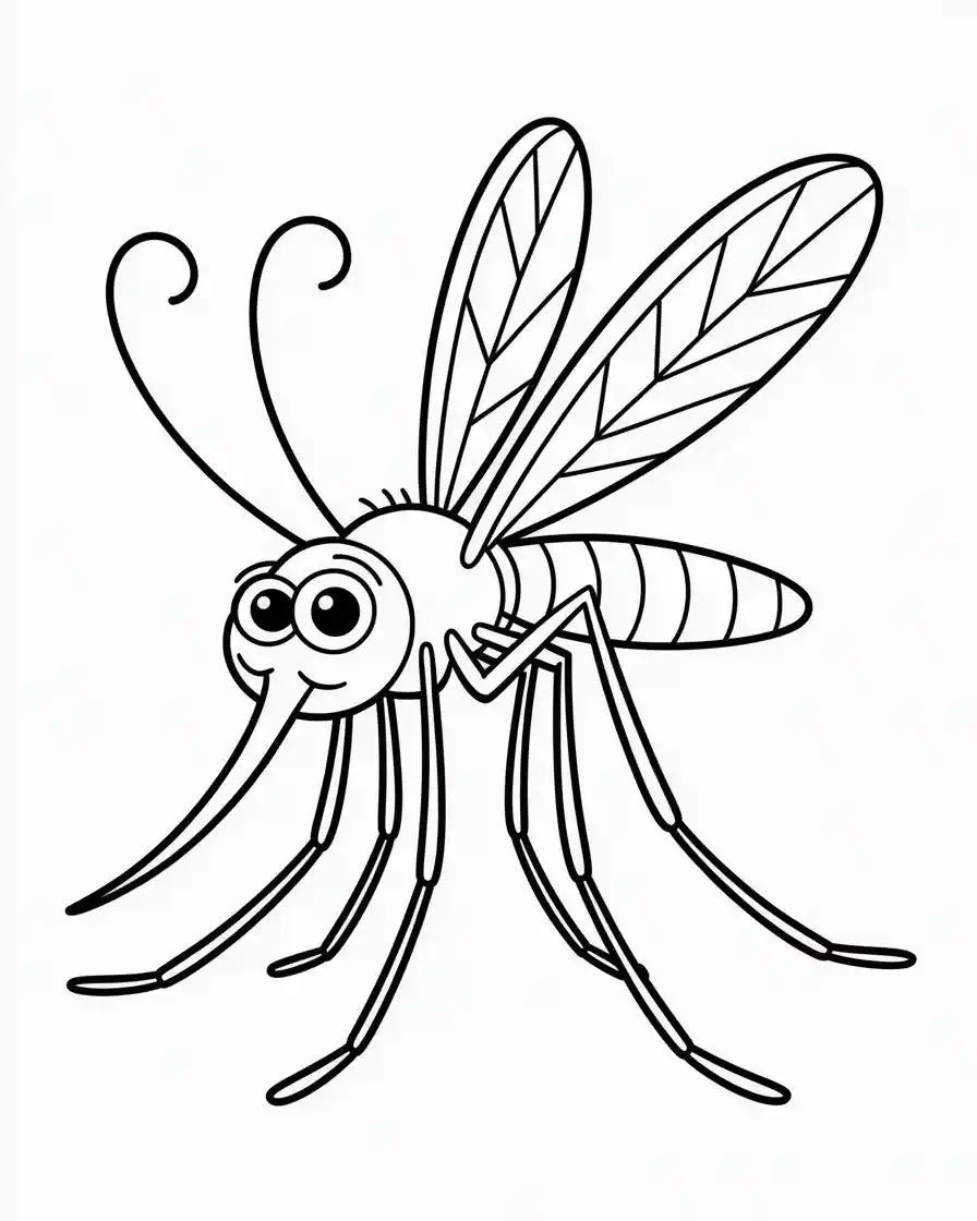 cartoon mosquito insect coloring pages