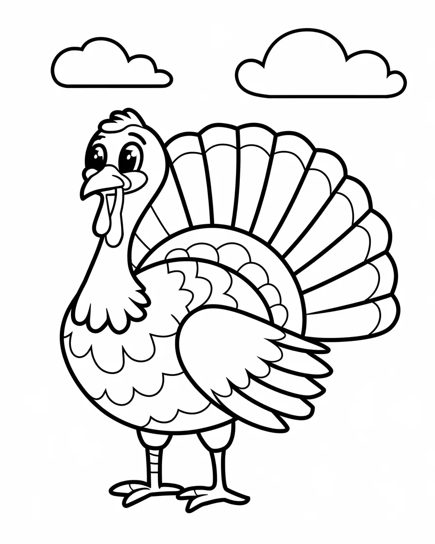 cartoon turkey coloring page