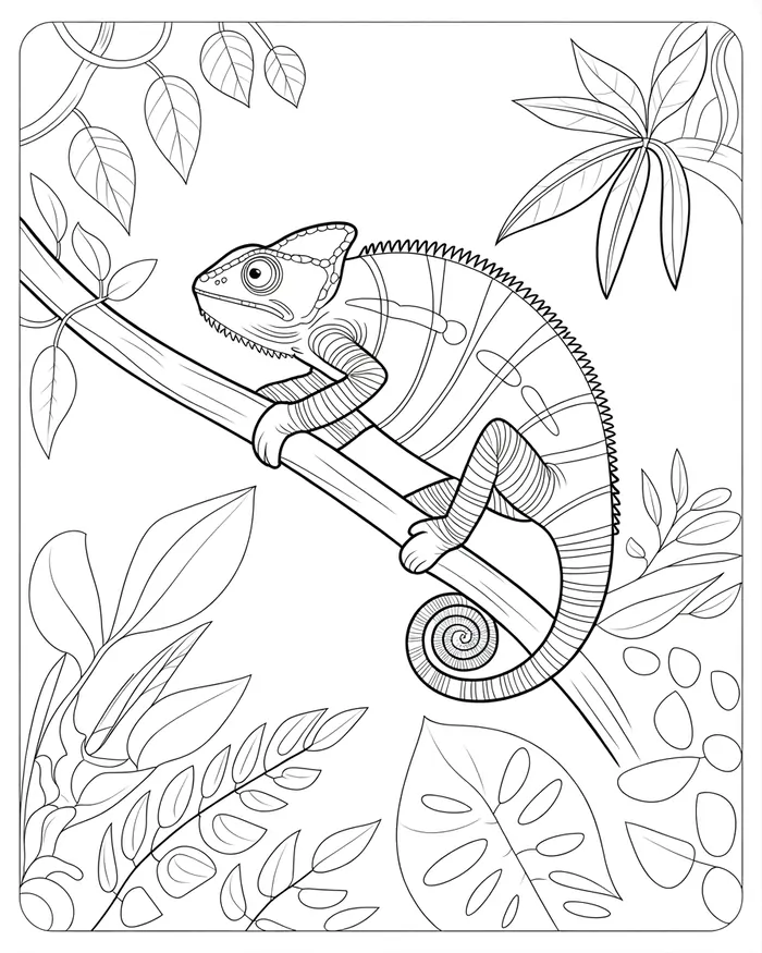 chameleon in zoo coloring pages