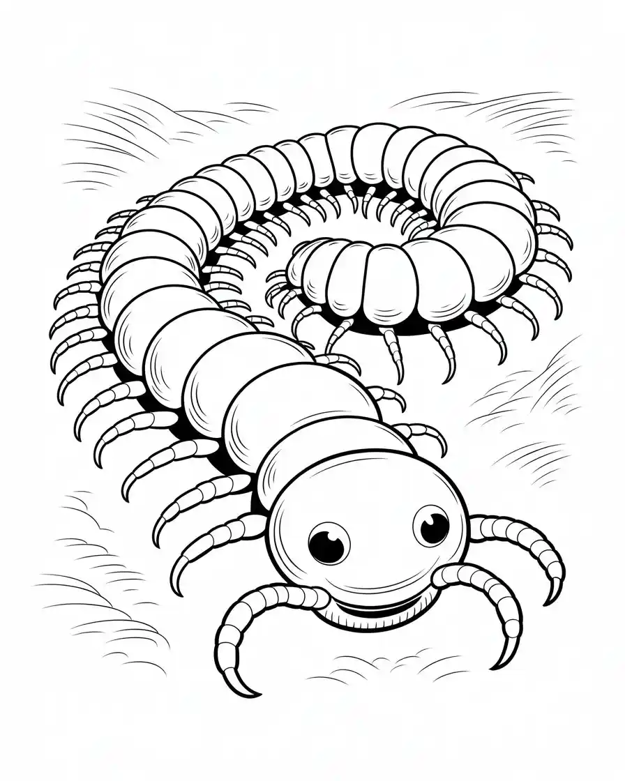 chinese red headed centipede coloring pages