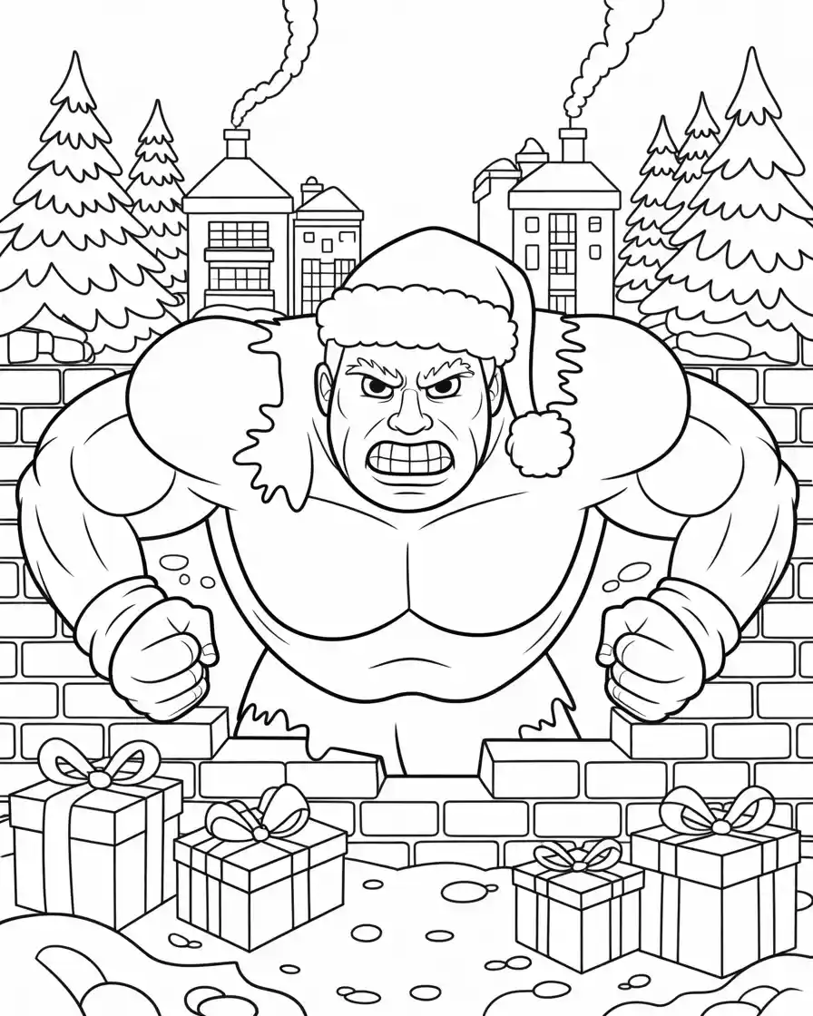 Hulk Coloring Pages 34 christmas inspired hulk coloring page