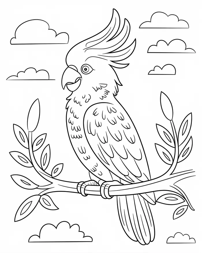 cockatoo coloring page