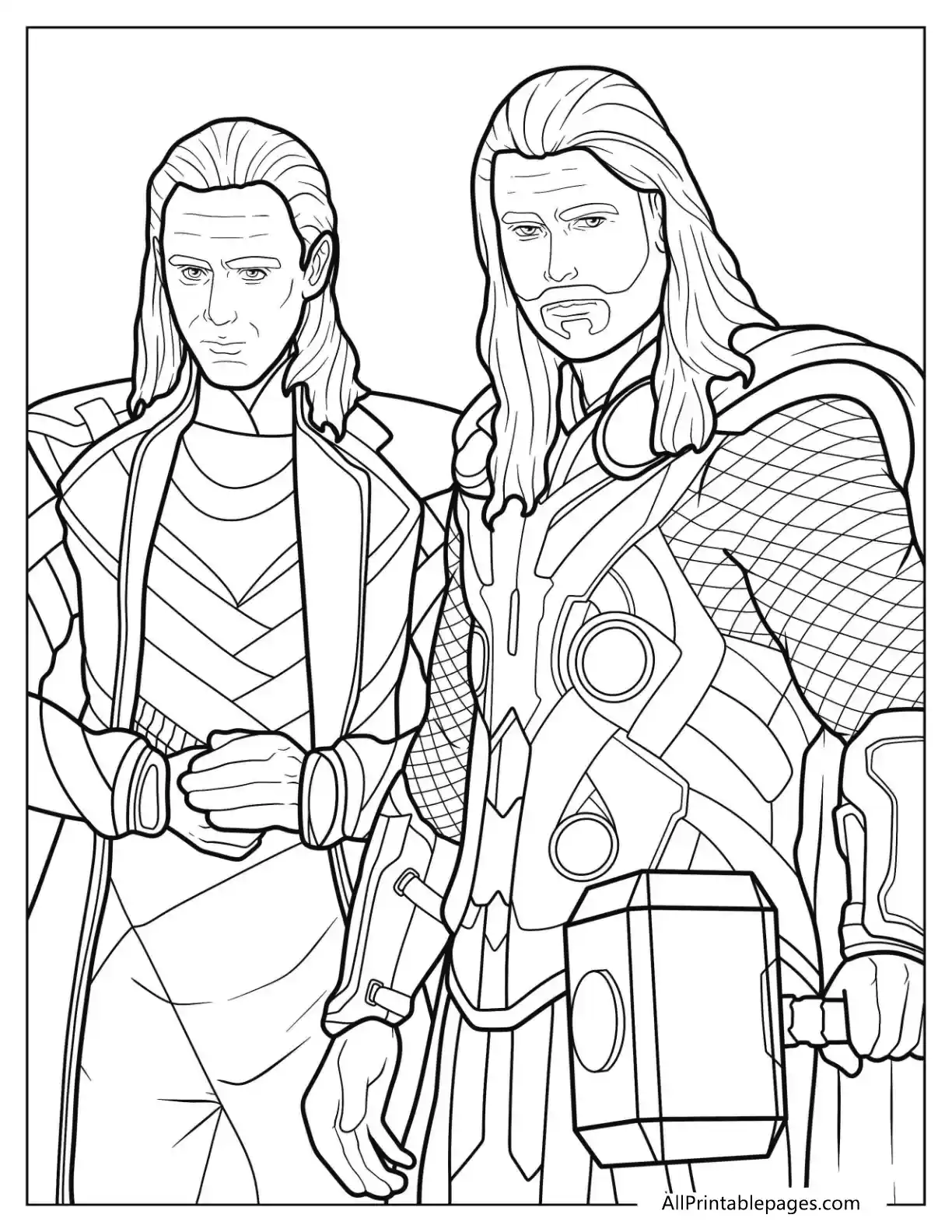 Thor Coloring Pages 3 coloring page of lokie and thor