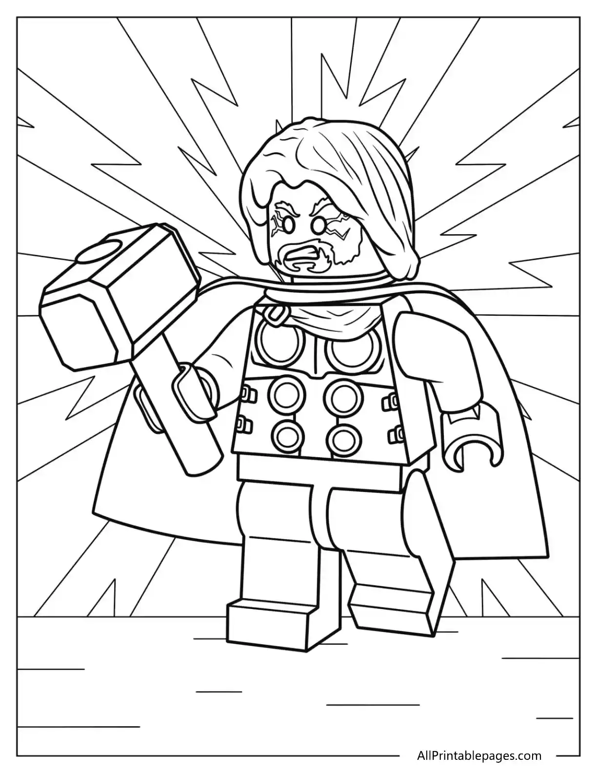 Thor Coloring Pages 4 coloring sheet of lego thore