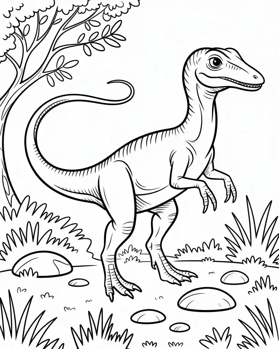 compsognathus dinosaur coloring pages